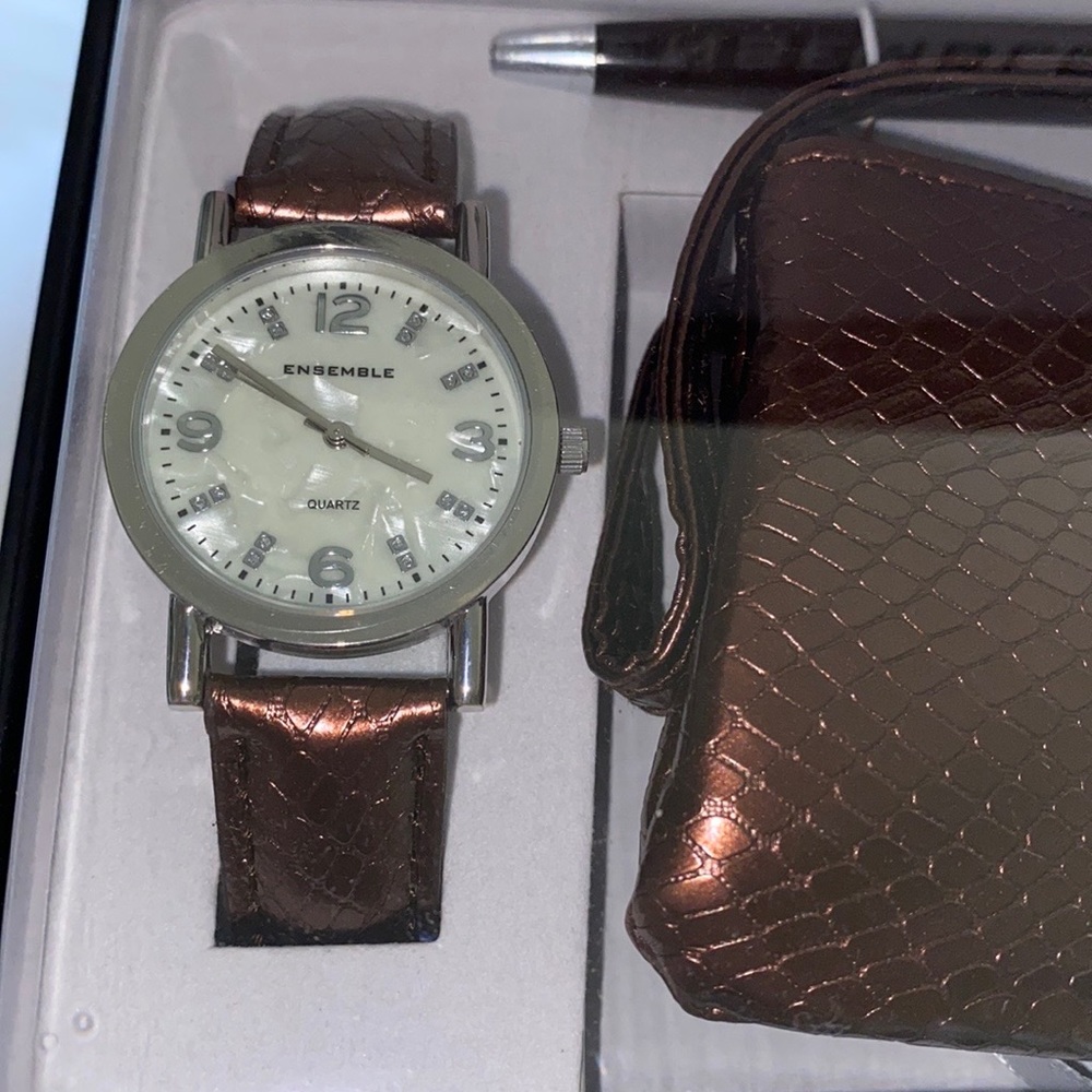 Watch pen and coin Pouch!! Brand new!!! Brown color